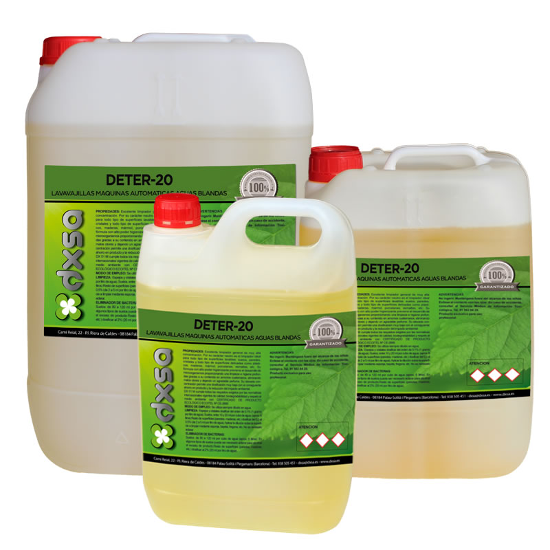 DETER-20          Lavavajillas máquinas automáticas aguas blandas   6 Kg