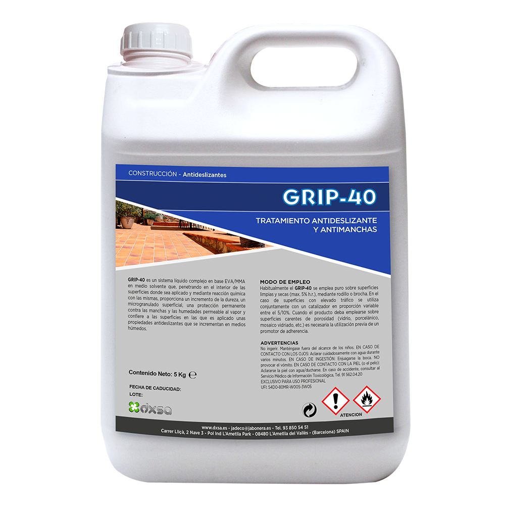 GRIP-40    Tratamiento antideslizante antimancha 25 Kg