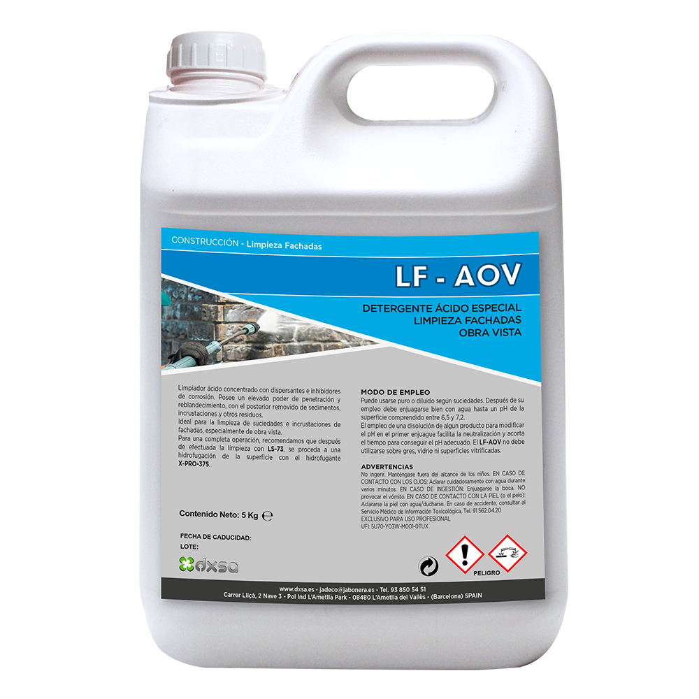 LF-AOV    Detergente ácido limpieza fachadas obra vista25 kg