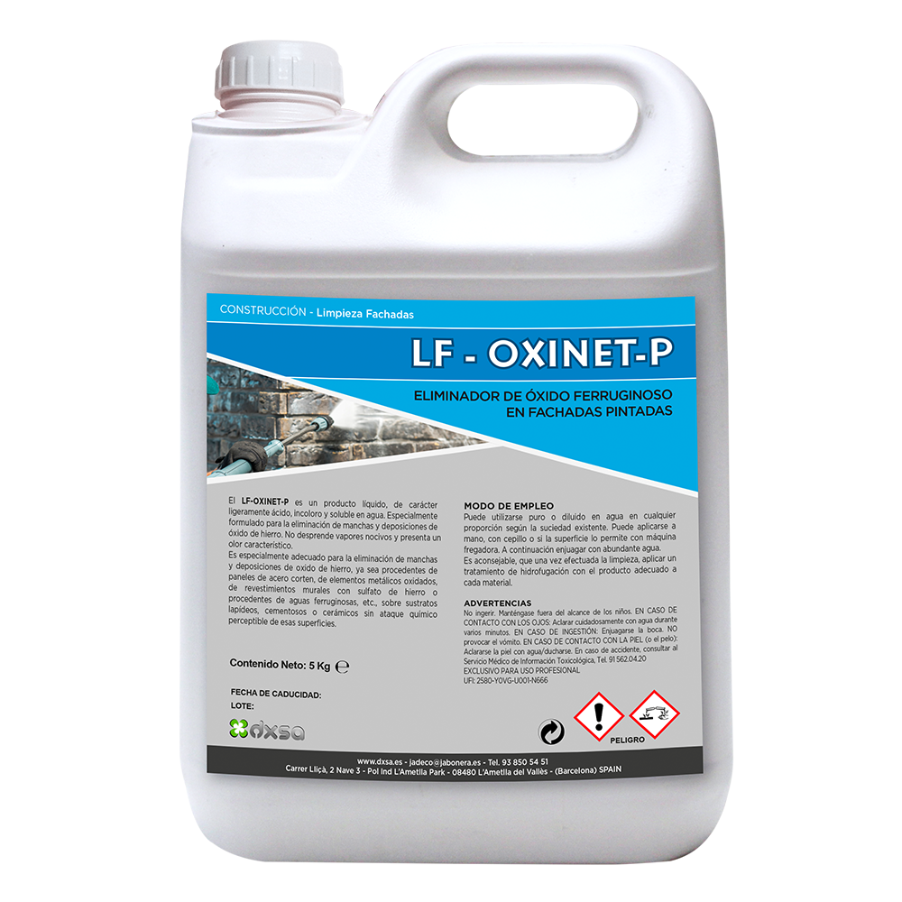 LF-OXINET-P    Eliminador Oxido ferruginoso en fachadas pintadas5 Kg