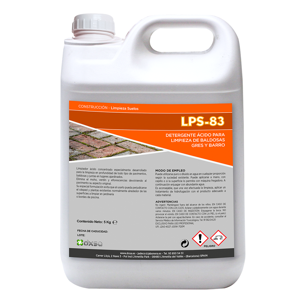 LPS-83    Detergente acido limpieza de baldosas gras y barro 10 Kg