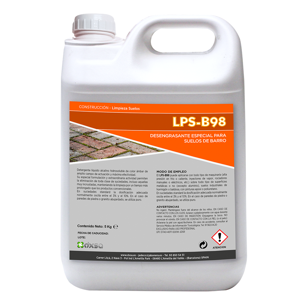 LPS-B98    Desengrasante especial para barro 5 Kg
