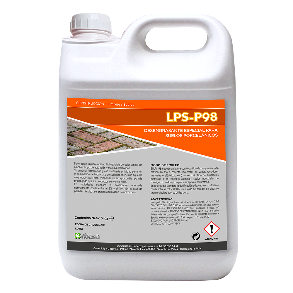 LPS-P98    Desengrasante especial para suelos porcelanicos 10 Kg