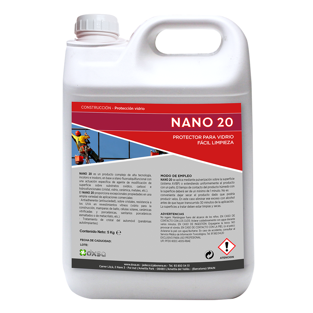NANO 20    Protector para vidrio - fácil limpieza 25 Kg