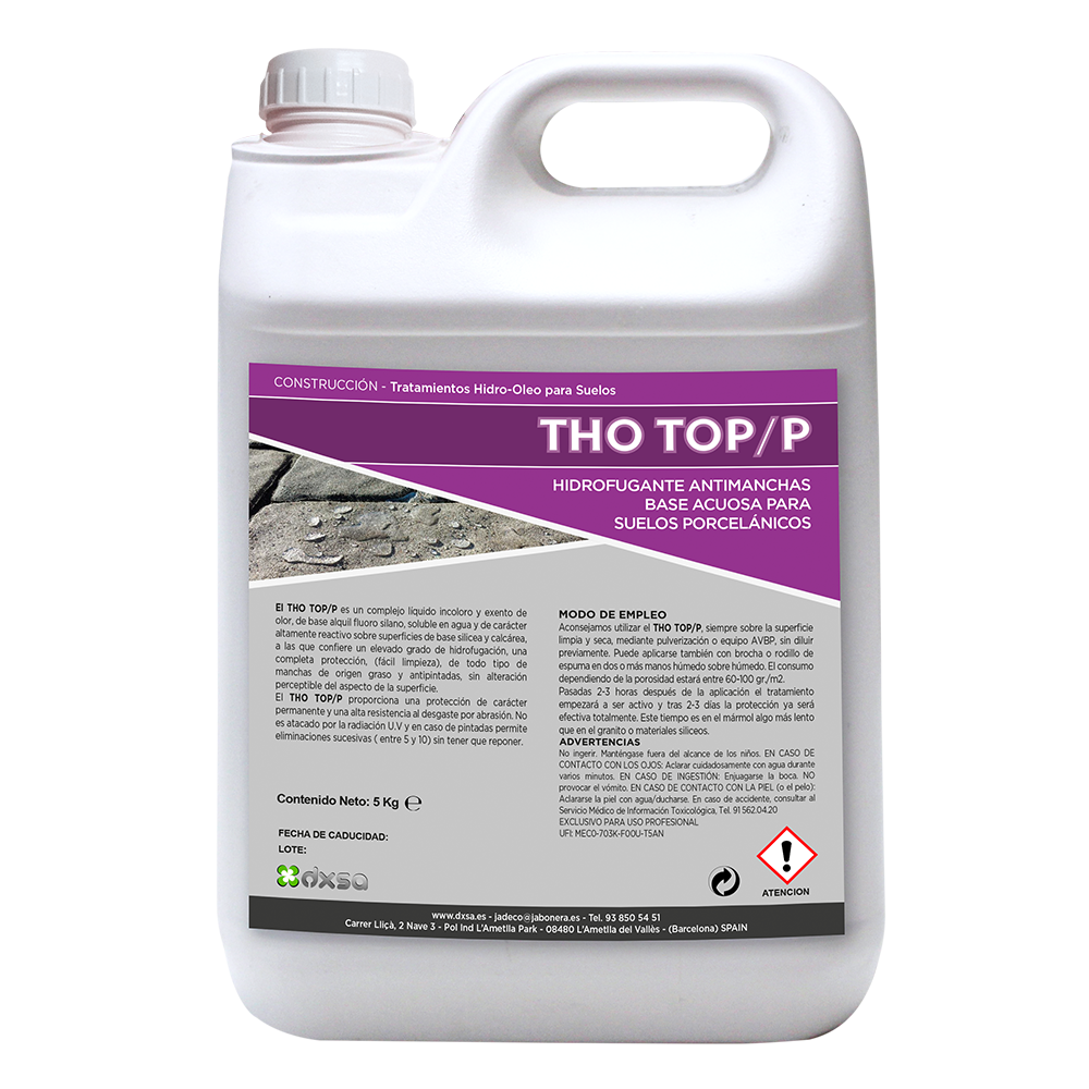 THO TOP/P    Hidrofugante Antimancha base acuosa para suelos porcelanicos 10 Kg