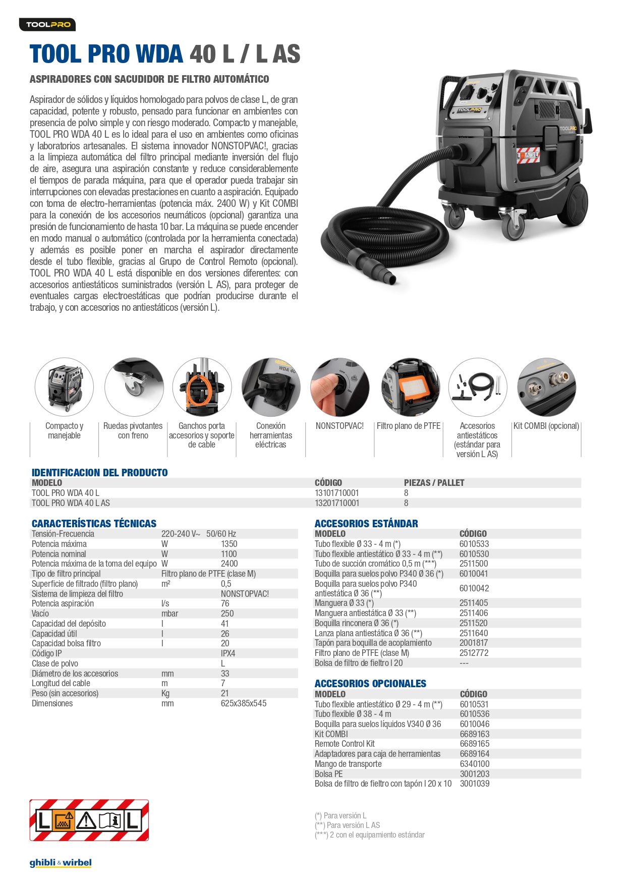 TOOL PRO WDA 40 L AS