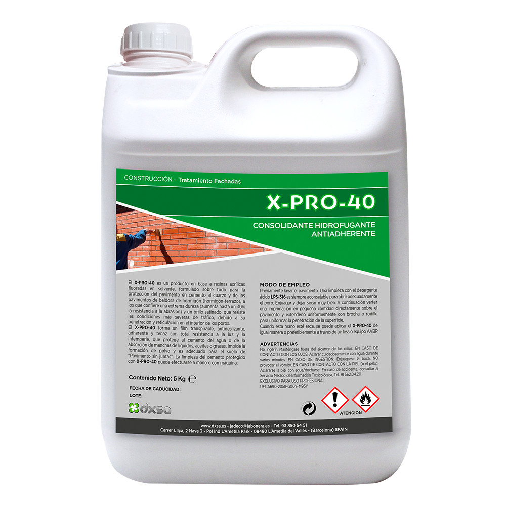 X-PRO-40    Consolidante hidrofugante antiadherente5 Kg