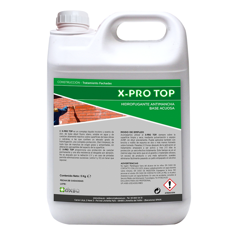 X-PRO TOP    Hidrofugante Antimancha base acuosa5 Kg